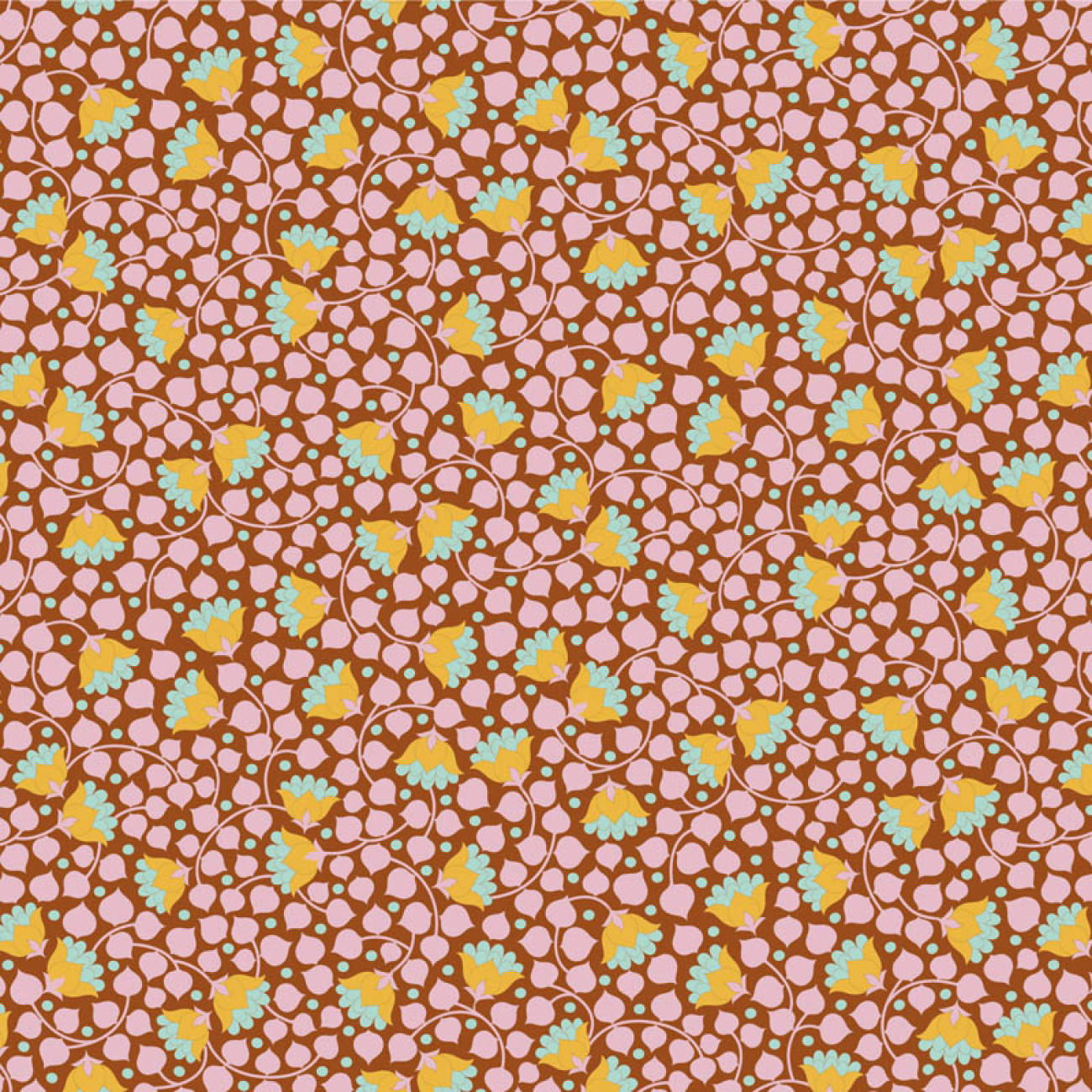 Tilda Patchwork Stoff Baumwolle - Wallflower - Bellflower Mulberry